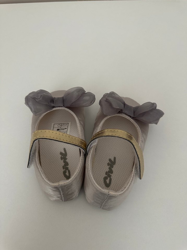 Gri Fiyonk Detaylı Kız Babet - Görsel 2