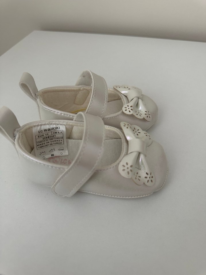 Kız Çocuk Beyaz Fiyonklu Babet - Görsel 3