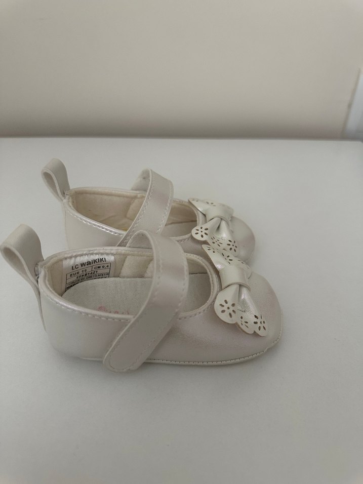 Kız Çocuk Beyaz Fiyonklu Babet - Görsel 2