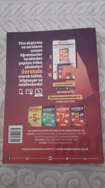 8 sınıf matematus Yayınları