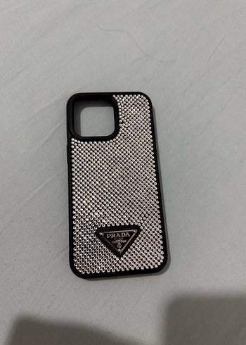 Siyah Parlak Payetli Prada Telefon Kılıfı (15promax)