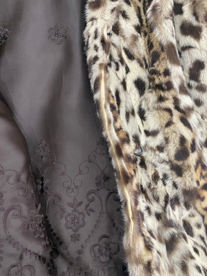 Leopar Desenli Kadın Uzun Suni Kürk Ceket - Görsel 4