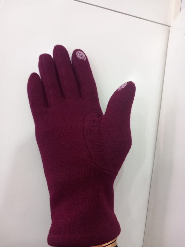 Bordo Kadın Eldiven Kürk Detaylı - Görsel 3