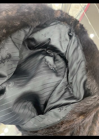 Kahverengi Kadın Uzun Kürk Detaylı Deri Kaban - Görsel 4