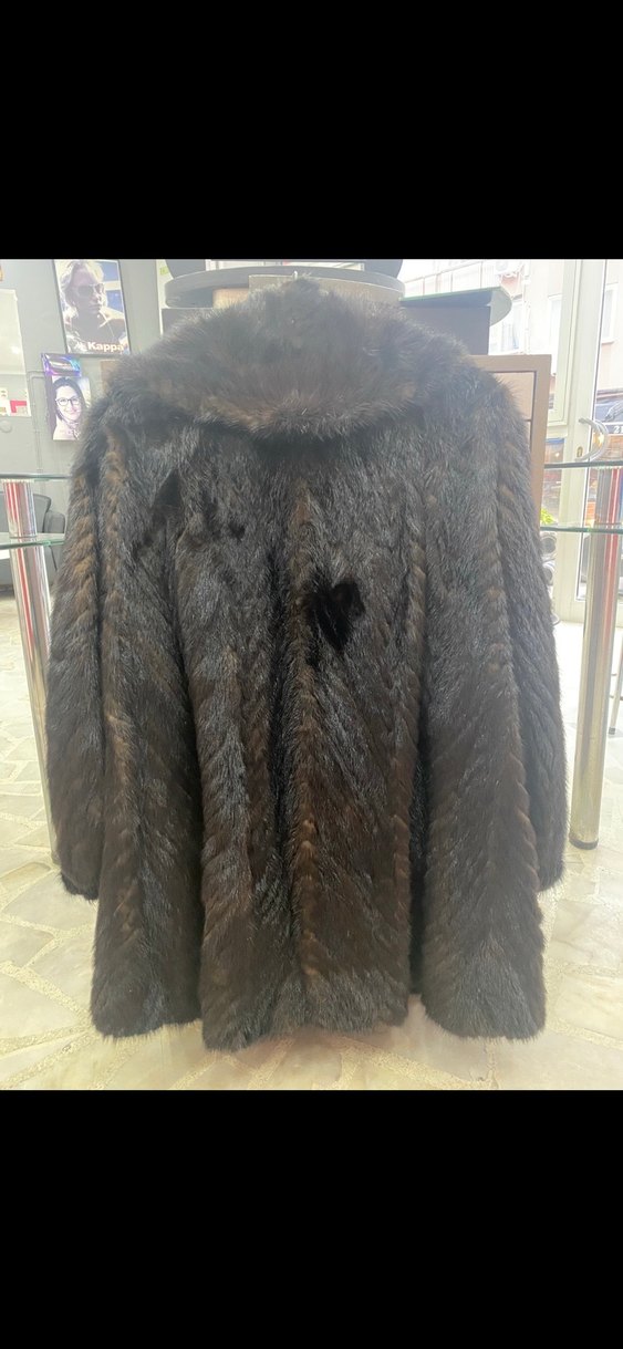 Kahverengi Kadın Uzun Kürk Detaylı Deri Kaban - Görsel 2