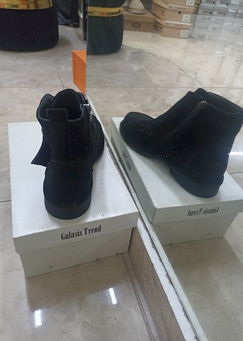 Siyah Kadın Lastik Topuklu Botlar Tokalı - Görsel 4