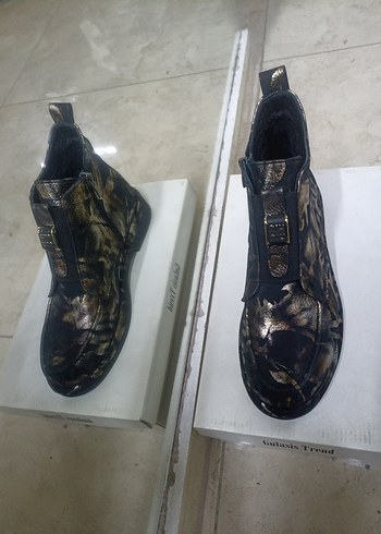 Kahverengi deri Kadın Dolgu Topuk Bot - Görsel 2