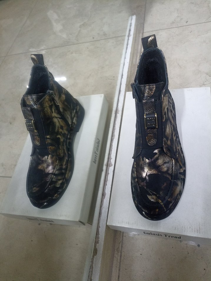 Kahverengi deri Kadın Dolgu Topuk Bot - Görsel 2