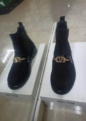 Siyah Süet Tokalı Kadın Bot orjinal deri - Görsel 4