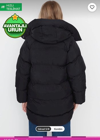 Siyah Şişme Kadın Mont - Görsel 2