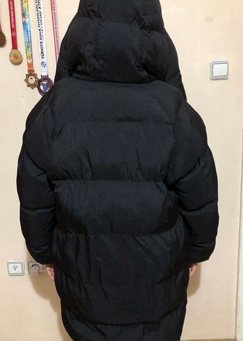 Siyah Şişme Kadın Mont - Görsel 7