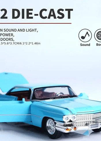 Mavi Die-Cast Oyuncak Araba Sesli ve Işıklı - Görsel 2