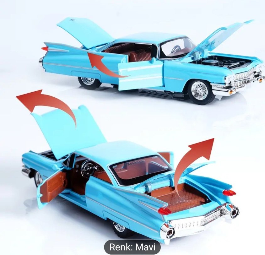 Mavi Die-Cast Oyuncak Araba Sesli ve Işıklı - Görsel 4