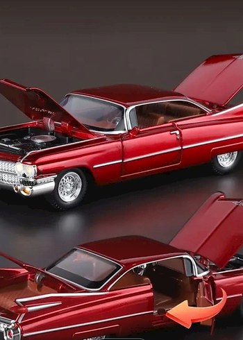 Parlak Bordo Klasik Oyuncak Araba - Görsel 4