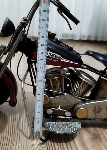 Koyu Siyah Metal Motosiklet Modeli - Görsel 12