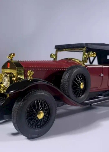 Kırmızı Parlak 1/24 Ölçek Vintage Oyuncak Araba - Görsel 7