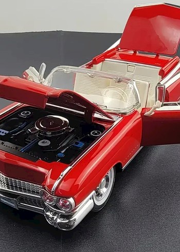 1960 Karpuz Kırmızısı Retro Model Araba - Görsel 4