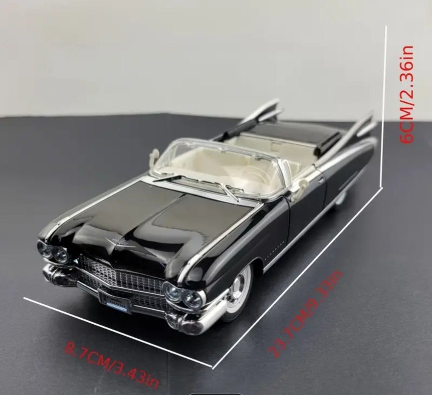 1960 Karpuz Kırmızısı Retro Model Araba - Görsel 5