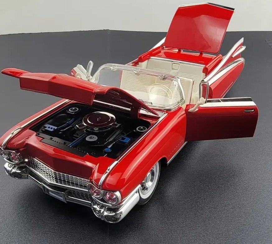 1960 Karpuz Kırmızısı Retro Model Araba - Görsel 4