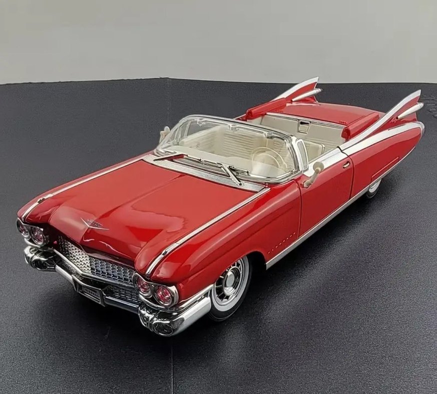 1960 Karpuz Kırmızısı Retro Model Araba - Görsel 3