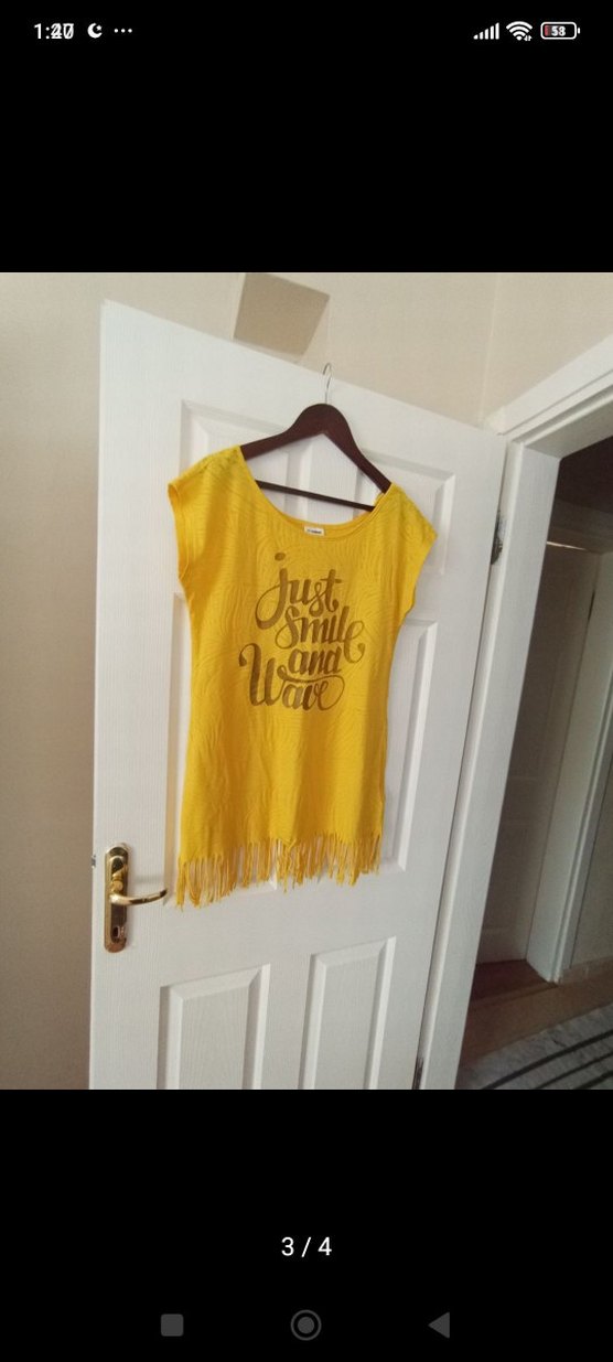 LC Waikiki M beden Sarı Püsküllü plaj elbisesi - Görsel 2