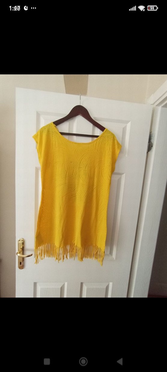 LC Waikiki M beden Sarı Püsküllü plaj elbisesi - Görsel 3