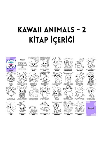 Beden Renk Kawaii Animals 3lü Boyama Kitabı Seti