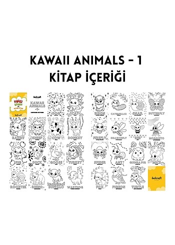 Beden Kawaii Animals 3lü Boyama Kitabı Seti