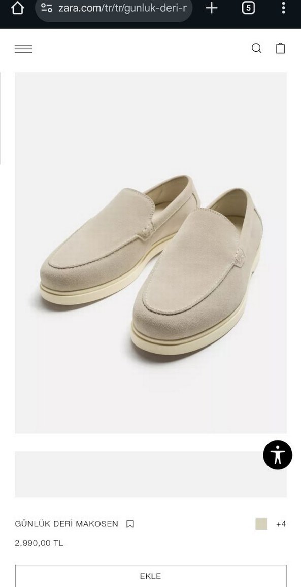 zara %100 deri Bej Süet Erkek Espadril - Görsel 4