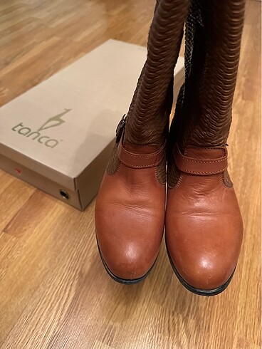 tanca uzun taba rengi kadın çizme - Görsel 6