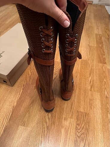 tanca uzun taba rengi kadın çizme - Görsel 7