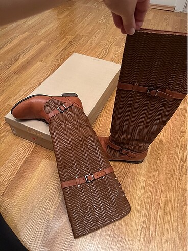 tanca uzun taba rengi kadın çizme - Görsel 9