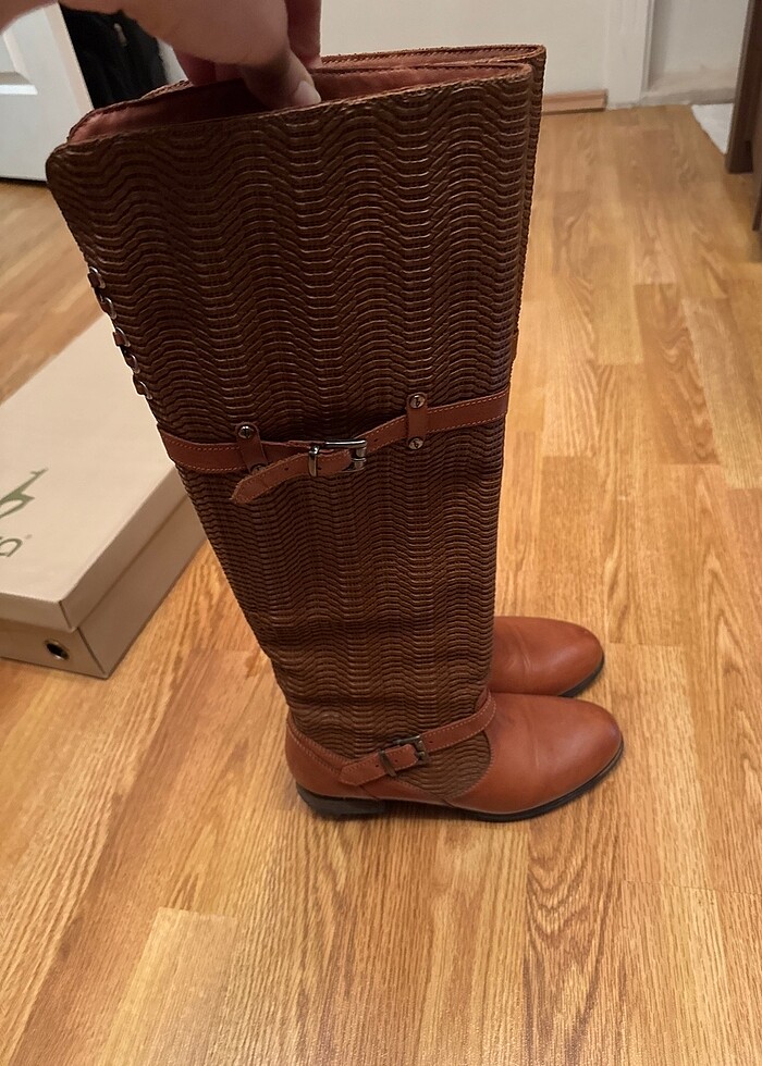 tanca uzun taba rengi kadın çizme - Görsel 2