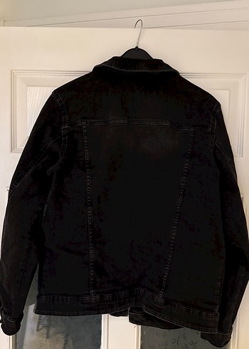 Koyu füme siyaha yakın Düğmeli Kadın Denim Ceket - Görsel 6