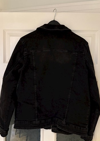 Koyu füme siyaha yakın Düğmeli Kadın Denim Ceket - Görsel 5