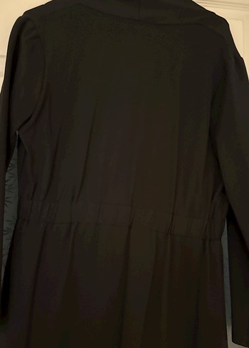 Siyah Deri Kemerli Uzun Kadın kap - Görsel 6