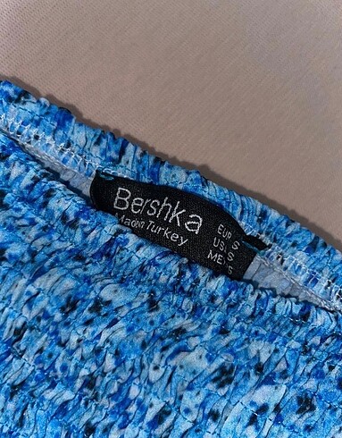 s Beden mavi Renk Bershka vücudu tam saran elbise