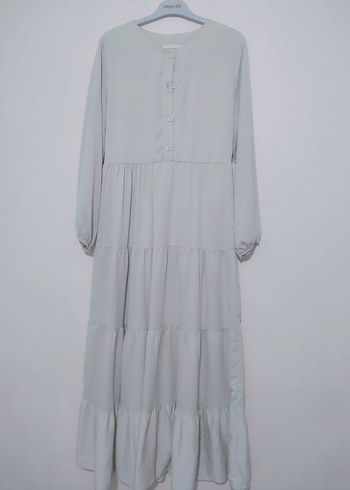 Kadın Gri Uzun Elbise - Görsel 3