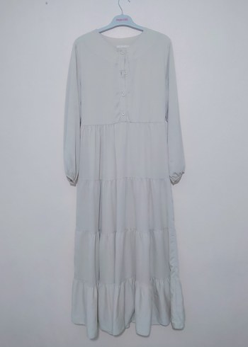 Kadın Gri Uzun Elbise - Görsel 2