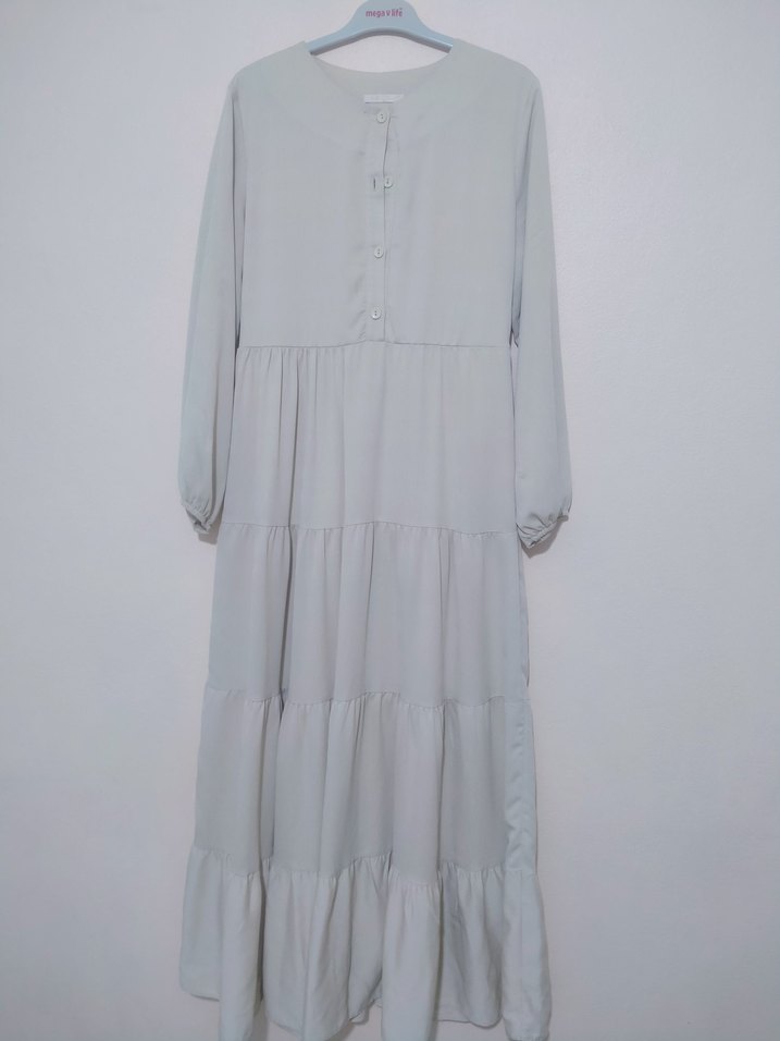 Kadın Gri Uzun Elbise - Görsel 3