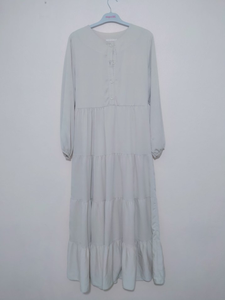 Kadın Gri Uzun Elbise - Görsel 2