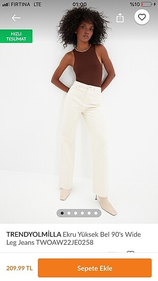 Trendyol milla ekru jean