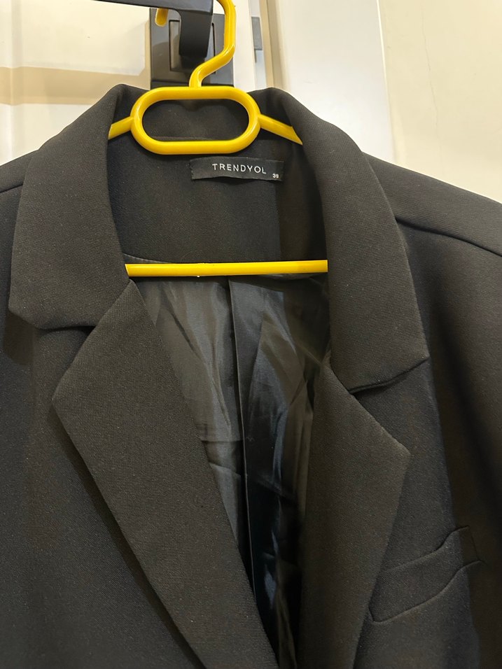 Siyah Kemerli Kadın Blazer Ceket - Görsel 3