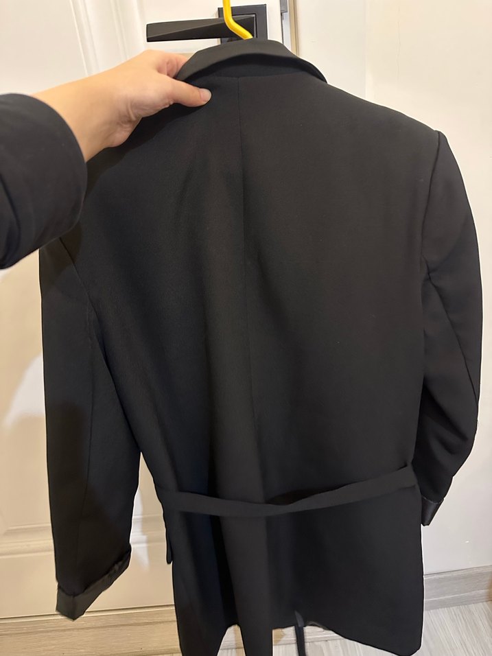 Siyah Kemerli Kadın Blazer Ceket - Görsel 5