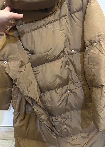 Düğmeli Kahverengi Kışlık Kadın Mont - Görsel 3