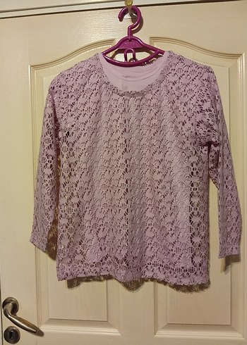 dantel detaylı kadın bluz. - Görsel 3