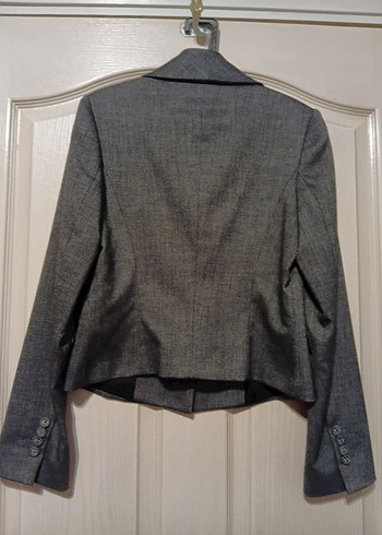 Gri Düğmeli Kadın Blazer Ceket - Görsel 2