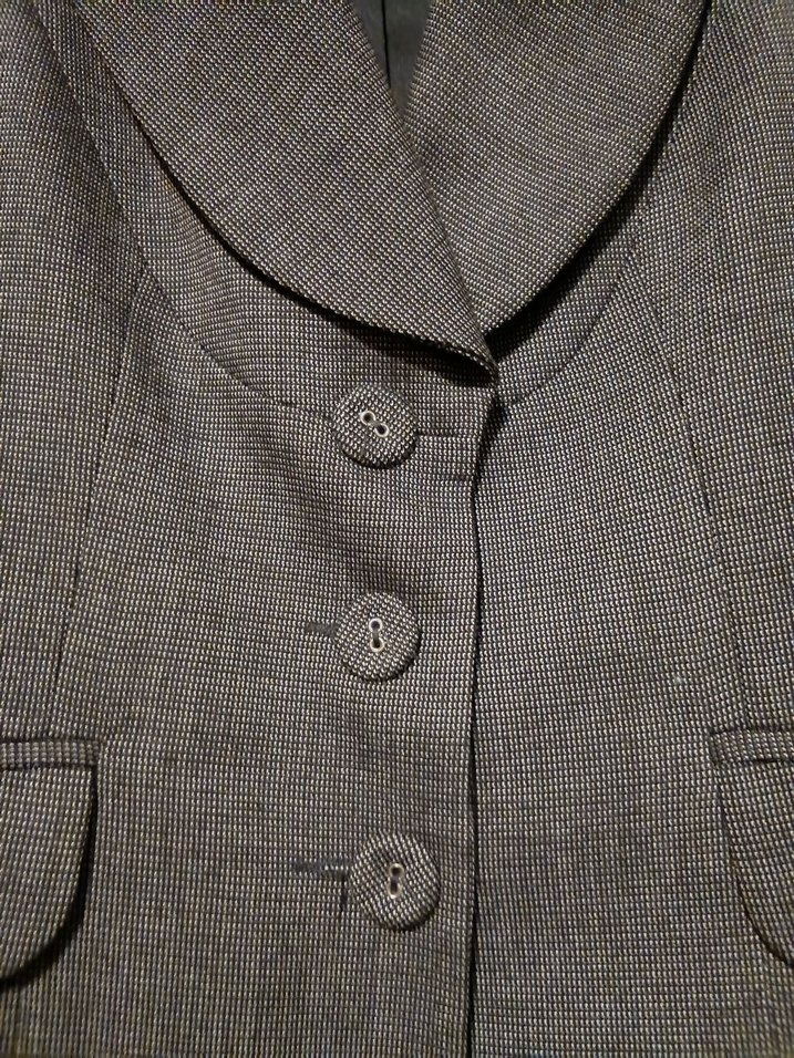 Gri Düğmeli Kadın Blazer Ceket - Görsel 3