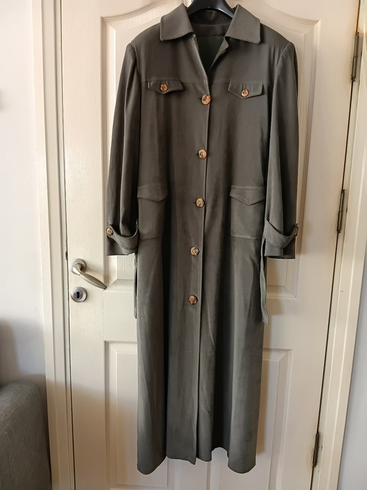 haki yeşil kadın pardüse. - Görsel 2