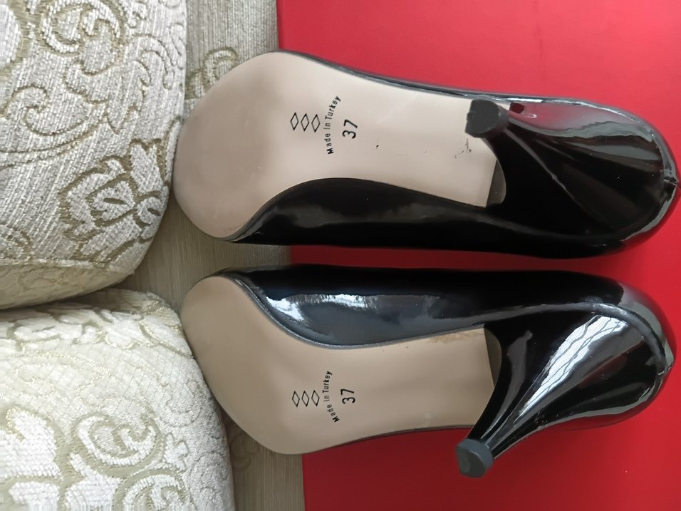 Siyah Rugan İnce Topuklu Kadın Stiletto - Görsel 4